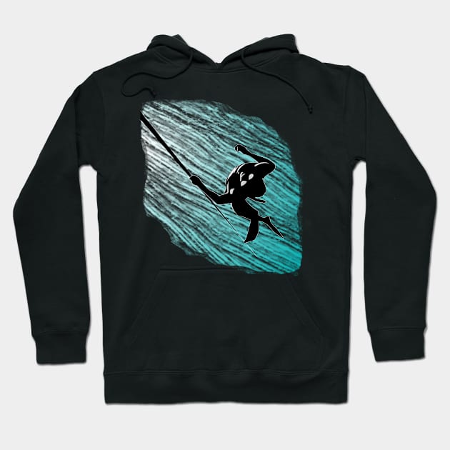 Diver silhouette deep sea diving gift Hoodie by RRDESIGN